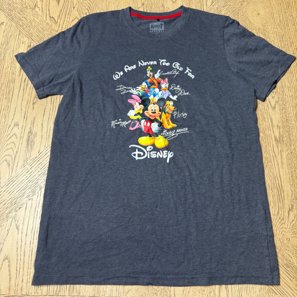 KandT Apparel Adult Medium Gray Disney‎ Mickey Mouse & Friends Graphic T-Shirt